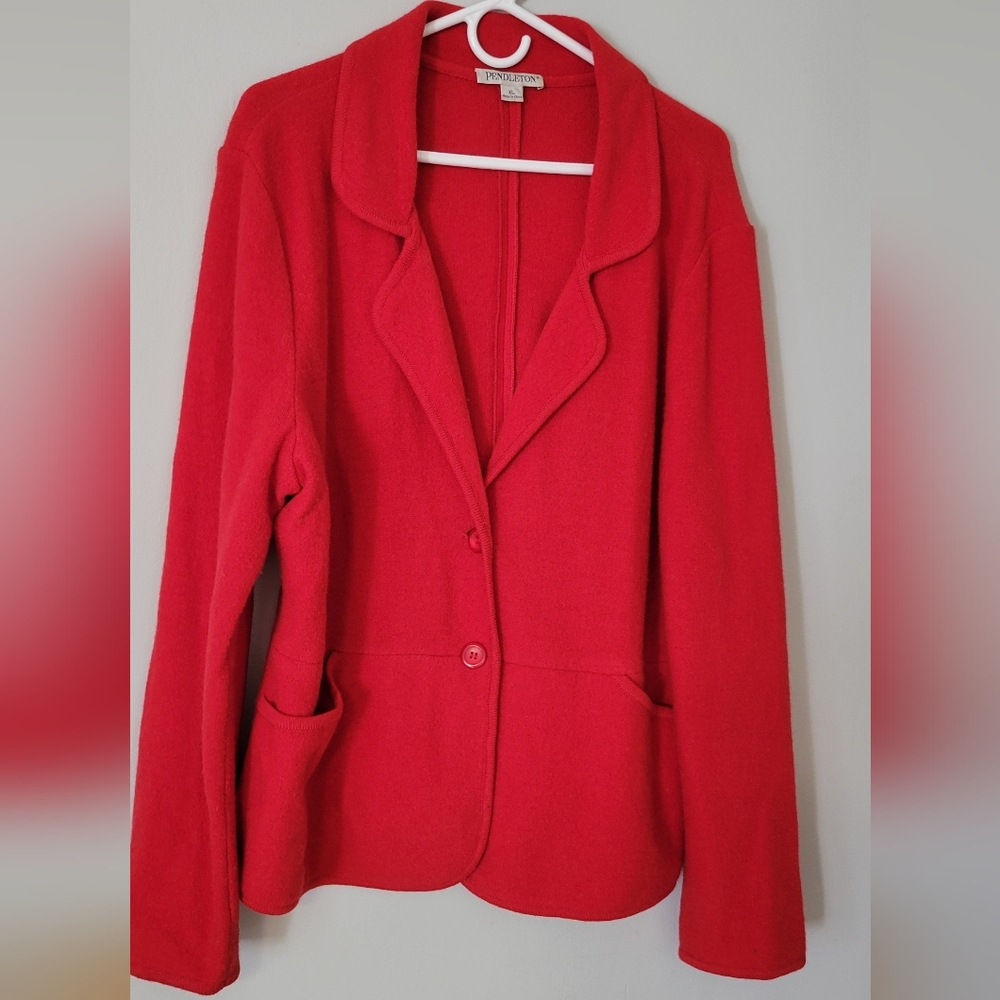 Pendleton Plus 100% Lambs Wool Button Coat Xl Wom… - image 1